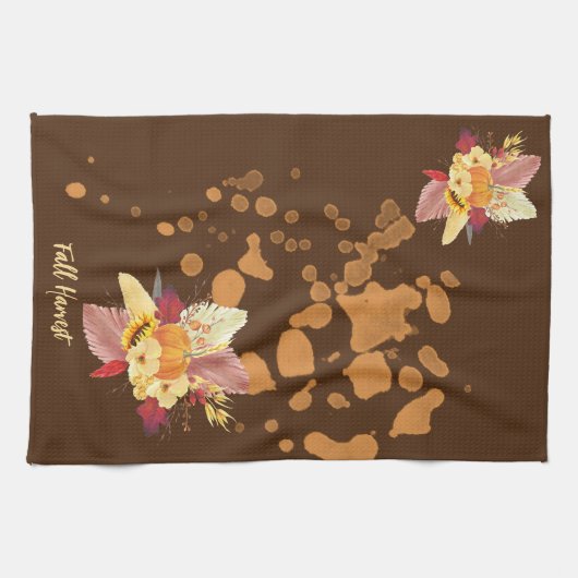 Pumpkin and Fall Blume Küchentücher (Horizontal)