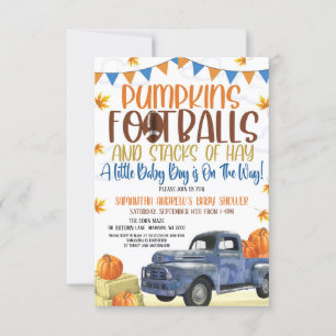 Pumpkin and Football Boy Baby Shower Einladung