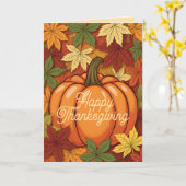 Pumpkin and Leaves Thanksgiving Karte (Gelbe Blume)