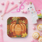 Pumpkin and Leaves Thanksgiving Pappteller (Party)