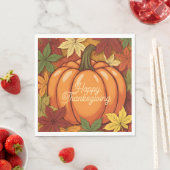 Pumpkin and Leaves Thanksgiving Serviette (Beispiel)