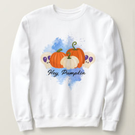 Pumpkin and Skulls Hoodie, blaugotisches Halloween Sweatshirt