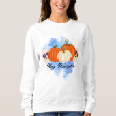 Pumpkin and Skulls Hoodie, blaugotisches Halloween Sweatshirt (Vorderseite)