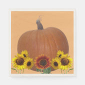 Pumpkin and Sunflowers Orange Thanksgiving Serviette (Vorderseite)
