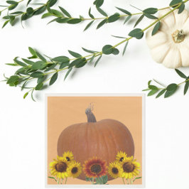 Pumpkin and Sunflowers Orange Thanksgiving   Serviette