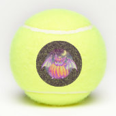Pumpkin Anzug Lila Bat Night Fown Art Tennisbälle (Rückseite)
