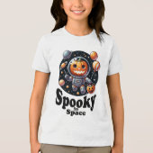 Pumpkin Astronaut - Spookoker Raumdesign Tri-Blend Shirt (Vorderseite)