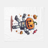 Pumpkin Astronaut - Spooky Space Explorer Shirt Fleecedecke (Vorderseite (Horizontal))