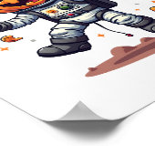Pumpkin Astronaut - Spooky Space Explorer Shirt Poster (Ecke)