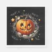 Pumpkin auf Black Napkin Serviette (Vorderseite)