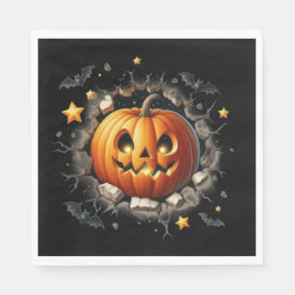 Pumpkin auf Black Napkin Serviette