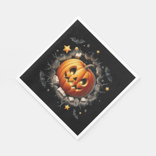 Pumpkin auf Black Napkin Serviette (Ecke)