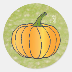 Pumpkin auf dem Waschpapieraufkleber Runder Aufkleber