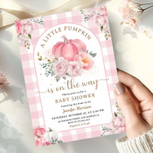 Pumpkin auf dem Weg Babydusche Mädchen rosa Fall