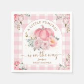 Pumpkin auf dem Weg Babydusche Mädchen rosa Fall Serviette (Vorderseite)