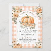 Pumpkin auf dem Weg Fall Baby Duschgeschlecht neut Einladung (Vorderseite)