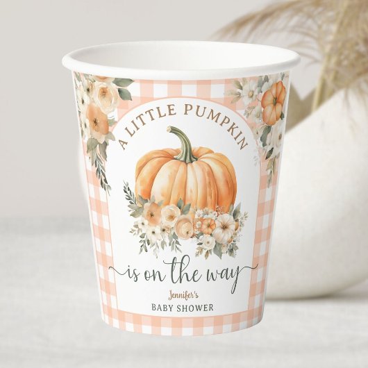 Pumpkin auf dem Weg Fall Baby Duschgeschlecht neut Pappbecher