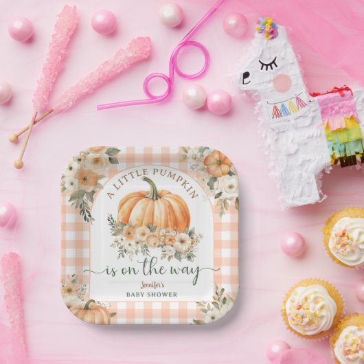 Pumpkin auf dem Weg Fall Baby Duschgeschlecht neut Pappteller (Party)