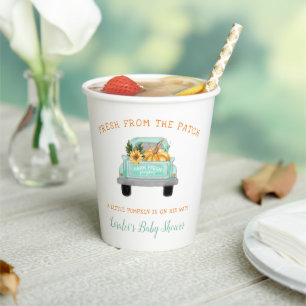 Pumpkin auf dem Weg Farm Truck Fall Baby Dusche Pappbecher