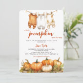 Pumpkin auf dem Weg Wäscherei Unisex Baby Dusche Einladung (Stehend Vorderseite)