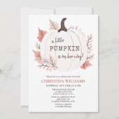 Pumpkin auf ihrem Weg Fall Wasserfarbe Babydusche Einladung (Vorderseite)