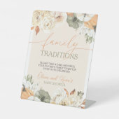 Pumpkin Autumn Baby Shower Family Traditionen Sockelschild (Vorderseite)