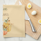 Pumpkin Autumn Fall Butternut Yellow Brown Sage Geschirrtuch (Viertel Falte)