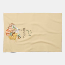 Pumpkin Autumn Fall Butternut Yellow Brown Sage Geschirrtuch