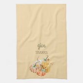 Pumpkin Autumn Fall Butternut Yellow Brown Sage Geschirrtuch (Vertikal)