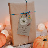 Pumpkin Autumn Floral Monogram Baby Shooting Geschenkanhänger