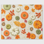 Pumpkin Autumn Geschenk Wrap Papier | Herbstsaison Geschenkpapier (Flach)