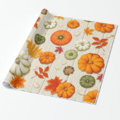 Pumpkin Autumn Geschenk Wrap Papier | Herbstsaison Geschenkpapier (Ungerollt)