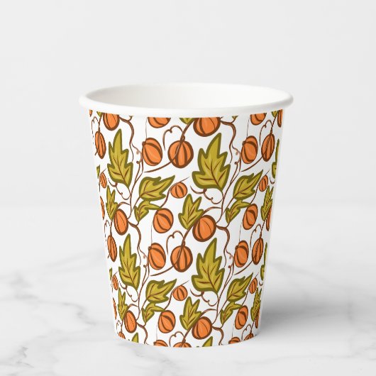 Pumpkin Autumn Hand Drawing Pappbecher (Vorderseite)