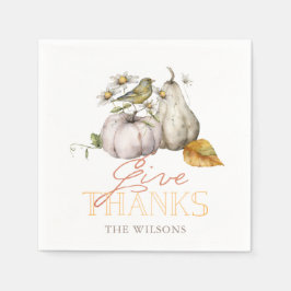 Pumpkin Autumn Leaves Bird Erntedank Serviette