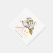 Pumpkin Autumn Leaves Bird Erntedank Serviette (Ecke)
