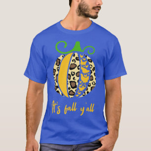 Pumpkin Autumn Leaves Fall Season Leopard Print Me T-Shirt