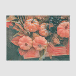 Pumpkin Autumn Orange Green Rustica Seidenpapier