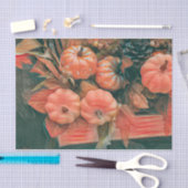 Pumpkin Autumn Orange Green Rustica Seidenpapier (Handwerk)