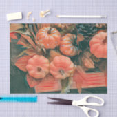 Pumpkin Autumn Orange Green Rustica Seidenpapier (Handwerk)