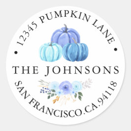 Pumpkin Autumn | Rustikale Adresse Runder Aufkleber