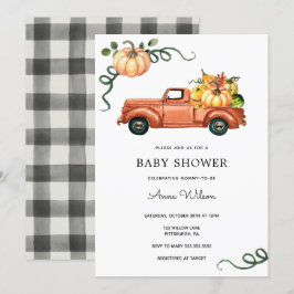 Pumpkin Autumn Truck Baby Dusche Einladung