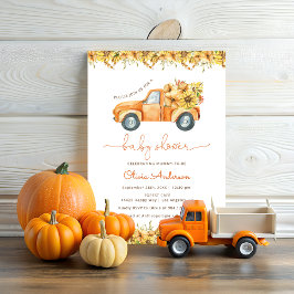 Pumpkin Autumn Truck Baby Shower Einladung