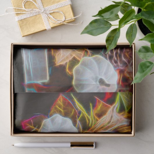 Pumpkin Autumn White Orange Glows Seidenpapier (Geschenk)