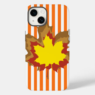 Pumpkin Autumnal Streifen mit Blätter Case-Mate iPhone Hülle