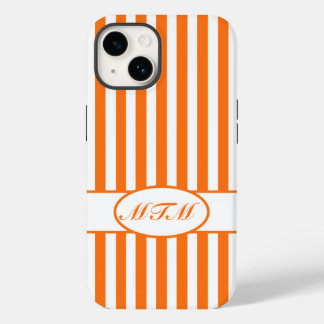 Pumpkin Autumnal Streifen mit Monogramm Case-Mate iPhone Hülle