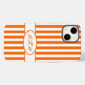 Pumpkin Autumnal Streifen mit Monogramm Case-Mate iPhone Hülle (Rückseite (Horizontal))