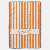 Pumpkin Autumnal Streifen mit Monogramm Decke (Vorderseite Vertikal)