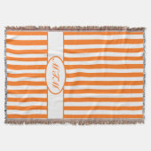 Pumpkin Autumnal Streifen mit Monogramm Decke (Vorderseite)
