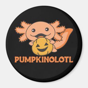 Pumpkin Axolotl liebt Niedliche Tiere zu Halloween Magnet