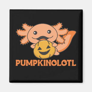 Pumpkin Axolotl liebt Niedliche Tiere zu Halloween Magnet